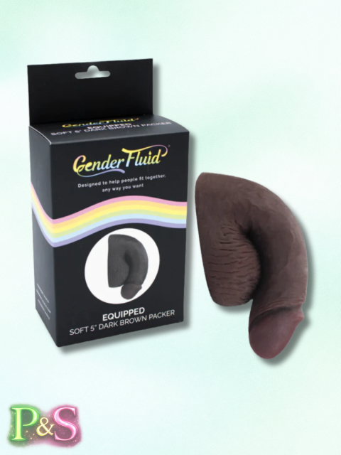 Gender Fluid Equipped Soft Packer-Dark Brown 5"